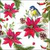 Салфетки Bird on Poinsettia White