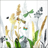 Салфетки Ornamental flowers white