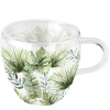 Чаша стъкло Jungle leaves white