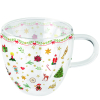 Двустенна стъклена чаша Ornaments all over red