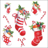 Салфетки X-mas stockings white